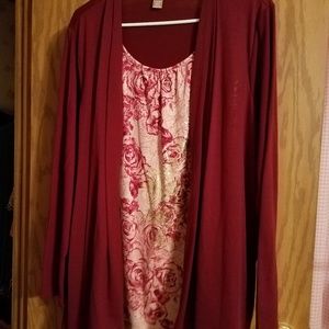 White Stag 2 in 1 blouse knit comfy XL 16 -18